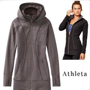 Athleta Booyah Active Stretch Hooded Full Zip Running Jacket